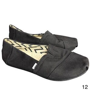 Toms Womens Alpargata Classic black Canvas Slip-On Sneakers size 5